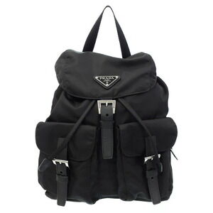 PRADA Two Pocket Tessuto Backpack Rucksack Daybag Black